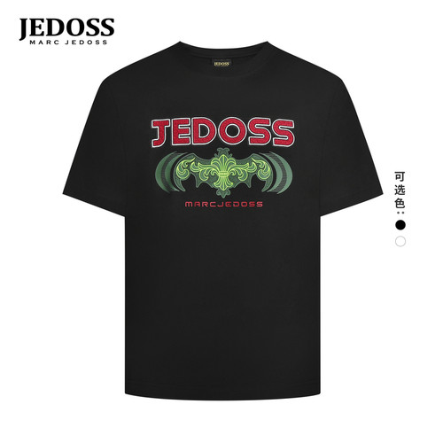JEDOSS/爵迪斯男装春季专柜新款LOGO字母胶印微阔短袖T恤010