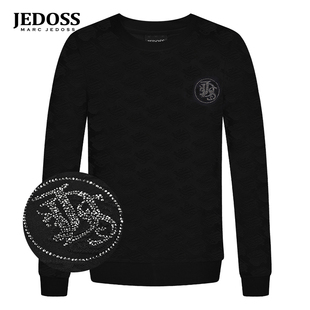 烫钻满提花无帽套头卫衣HM079 秋冬专柜新款 JEDOSS 爵迪斯男装