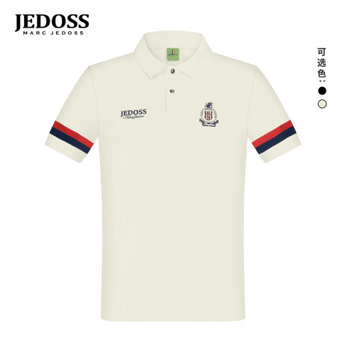 JEDOSS/爵迪斯男装2026春夏专柜新款数字章仔刺绣短袖POLO衫141