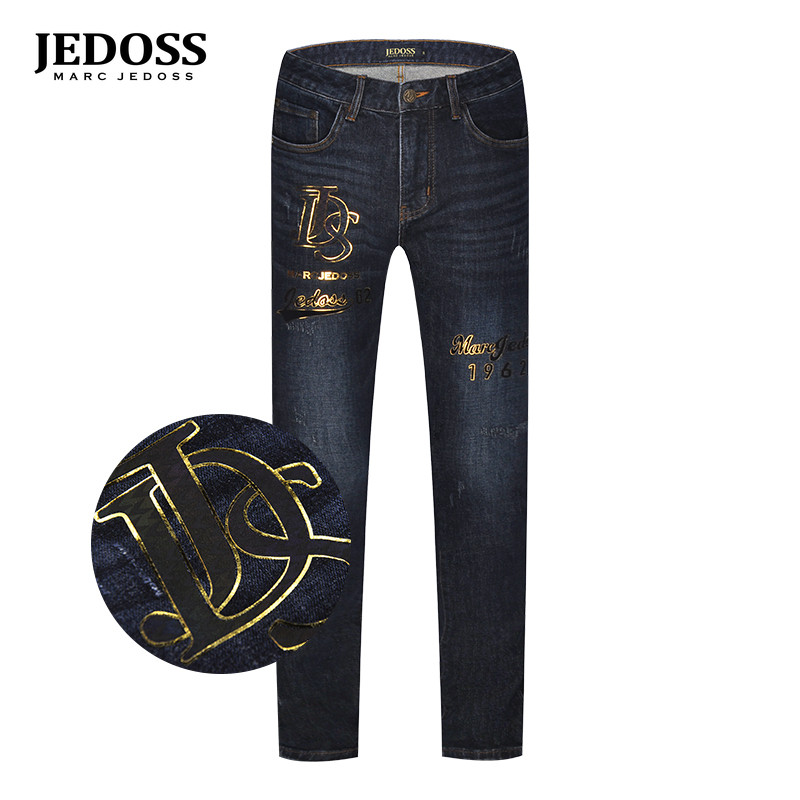 爵迪斯秋冬新款胶印牛仔裤