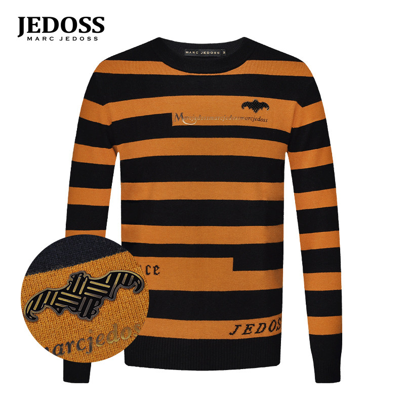 爵迪斯秋冬新款条纹长袖针织衫