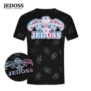 炫彩满印LOGO刺绣短袖 JEDOSS 专柜新款 2025夏季 T恤071 爵迪斯男装
