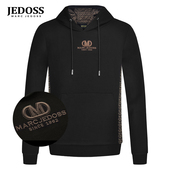 秋冬专柜新款 JEDOSS 爵迪斯男装 复古字母刺绣连帽套头卫衣236