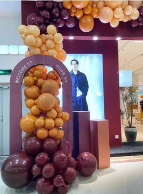 安可拉红橙色气球秋冬季新店开业周年庆活动氛围布置商场美陈装饰