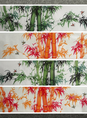 纯手绘墨香村花鸟画四尺对开国画