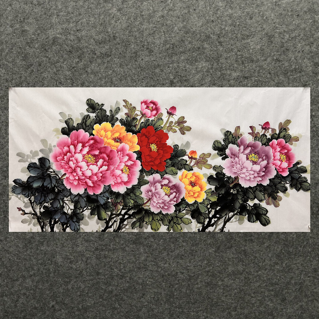 酒店精品装饰国画花鸟画客厅纯手绘四尺牡丹花开富贵MA5042601-18