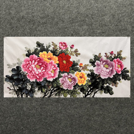 酒店精品装饰国画花鸟画客厅纯手绘四尺牡丹花开富贵MA5042601-18