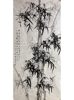 墨香村中堂落款装饰国画花鸟字画纯手绘四尺竹子MV5060101-4
