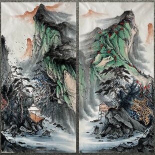 墨香村中堂装饰国画字画纯手绘四尺山水画江山如画MC6060501-10