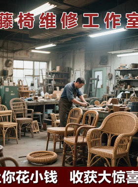 专业藤椅维修翻新同城上门编织修补换藤条靠背坐垫修复户外家具