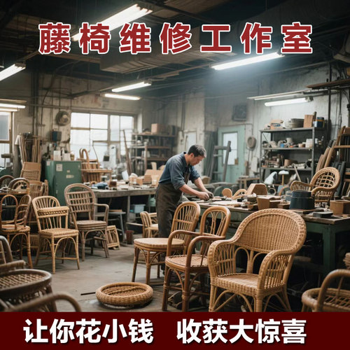 专业藤椅维修翻新同城上门编织修补换藤条靠背坐垫修复户外家具