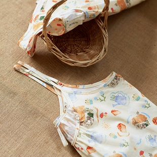 梵高七月夏季新款 甜美可爱棉宽松居家服内搭吊带背心打底裙女