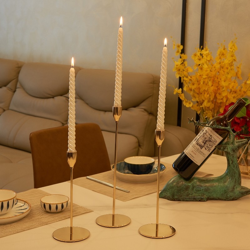 轻奢烛台摆件烛光晚餐道具浪漫情调蜡烛西餐厅餐桌装饰氛围感