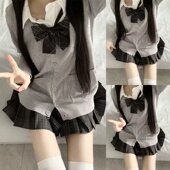 毛衣学院风校供软妹 纯色百搭长袖 原创秋冬新款 开衫 叠穿jk制服正版