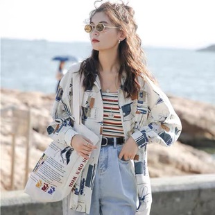 宽松设计感小众衬衣防晒衫 夏韩版 上衣 女复古港味2022新款 春秋衬衫