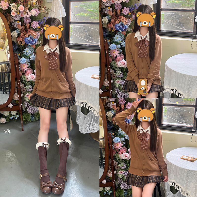 焦糖可颂开衫学院外套长袖针织衫