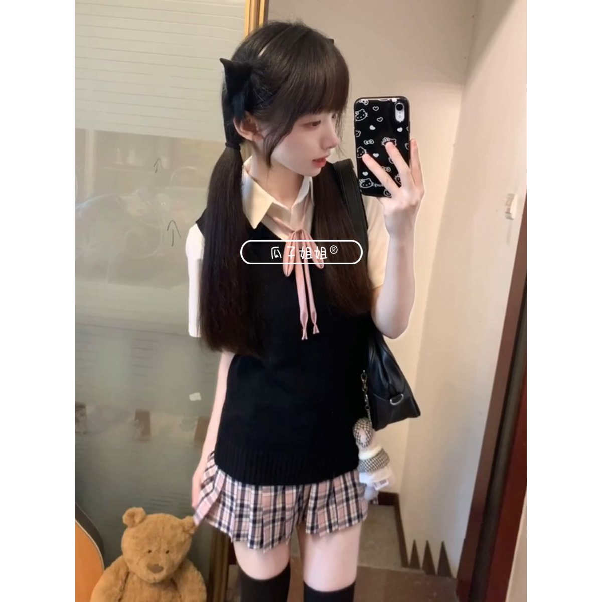 学院风日系jk制服马甲纯色针织衫