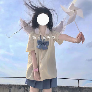 新款 甜美娃娃领百搭日系学生jk制服衬衫 百褶裙套装 2023春夏季
