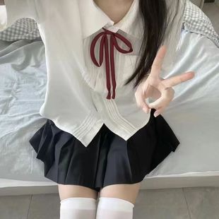 日制校供jk制服风琴褶衬衫 原创学院风夏季 短袖 毕业班服百褶裙套装