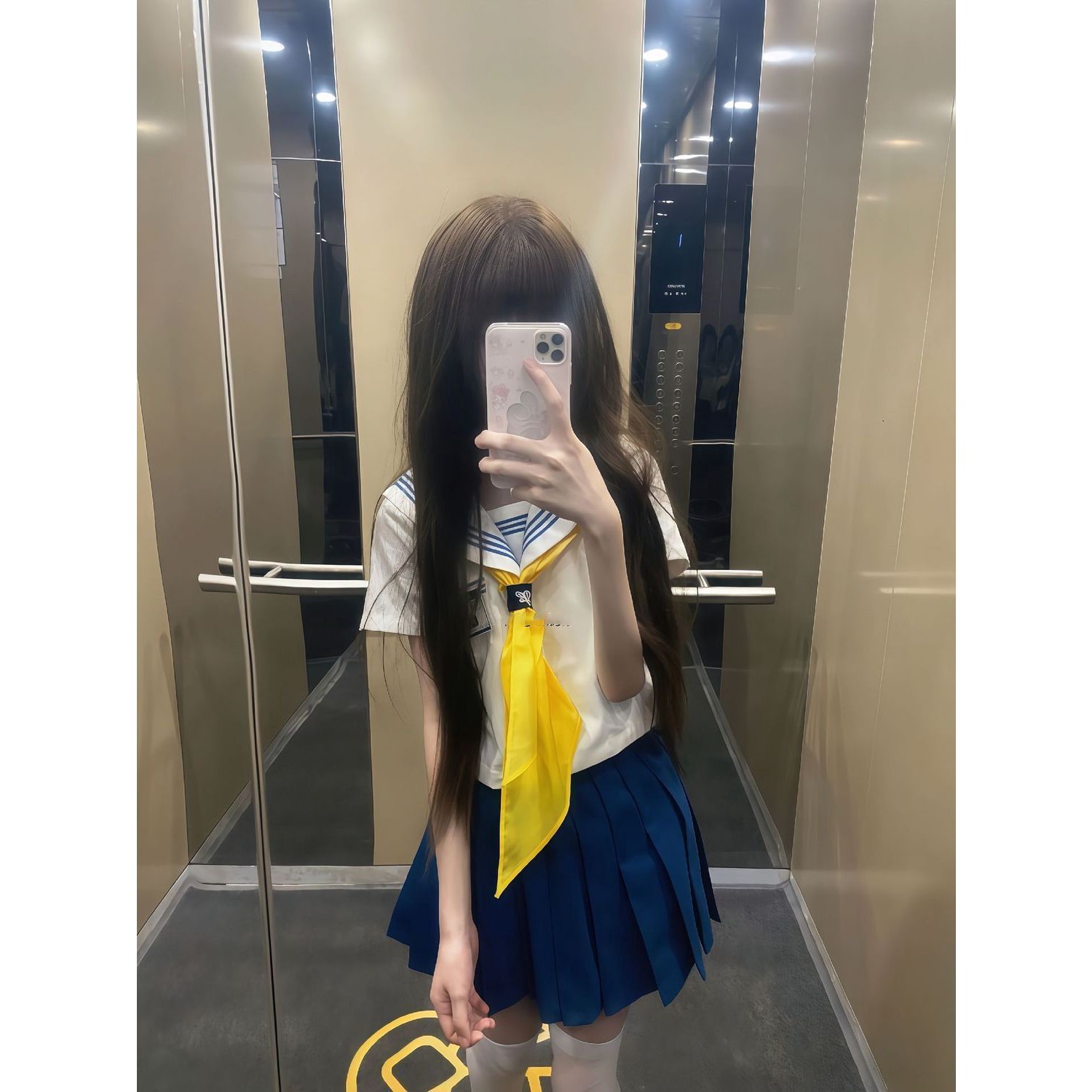 jk制服套装学院校供感穿搭海军领白领蓝三本水手服甜美清新一整套