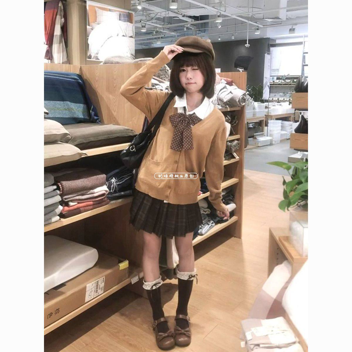 焦糖可颂JK制服格裙日系套装