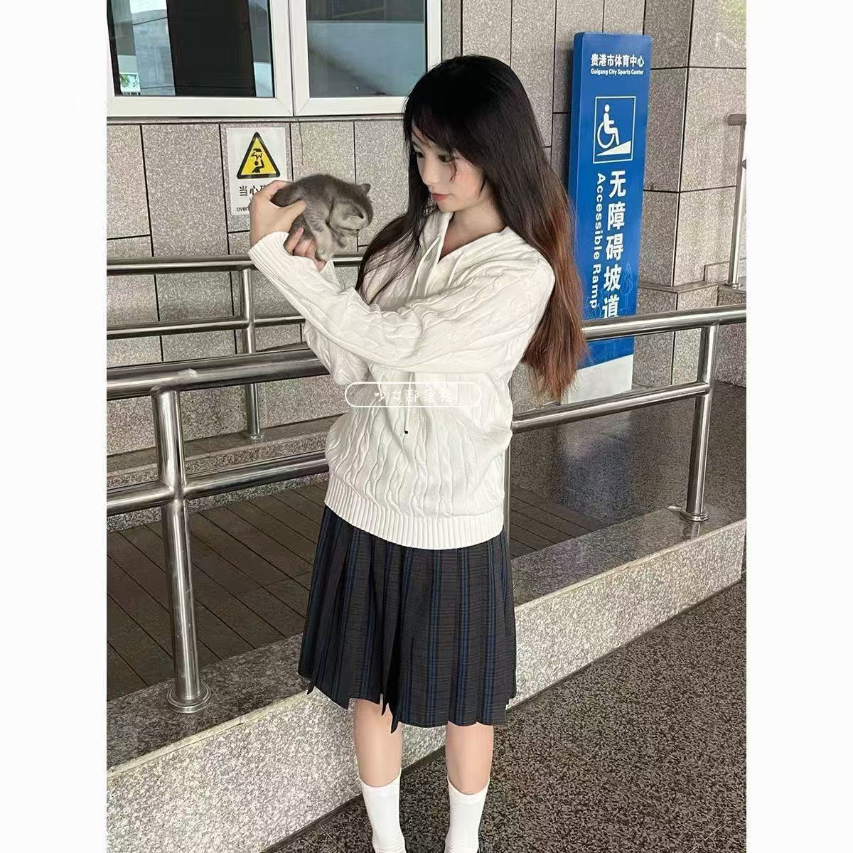 JK制服麻花套头毛衣日系校供套装