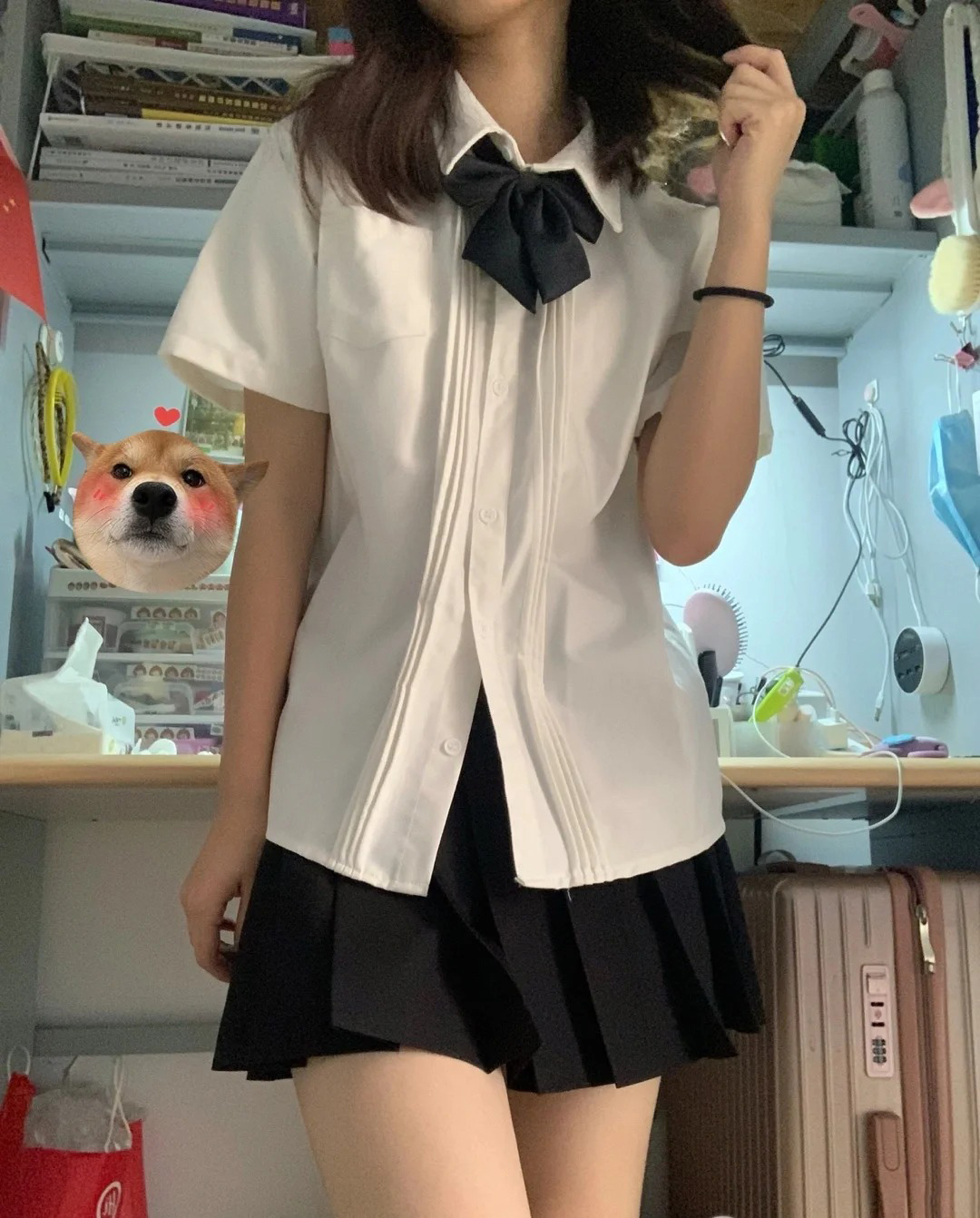 jk制服套装风琴褶短袖衬衫女学院