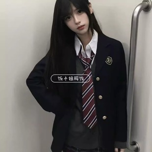池太黑西jk西装外套春秋原创日系学院风正统校供感西服套装制服女