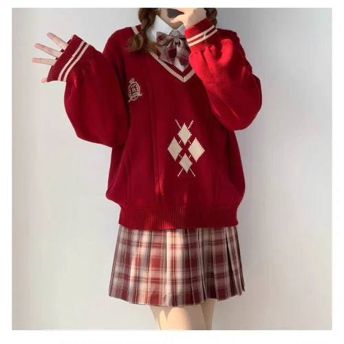 2022秋冬季新款圣诞毛衣红色