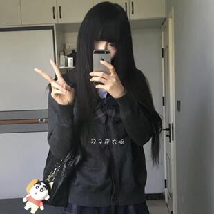 jk制服学院风开衫 秋冬美拉德穿搭女日系纯色针织毛衣原创正版 外套