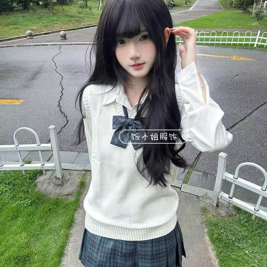 海苔格裙JK制服针织衫纯色毛衣