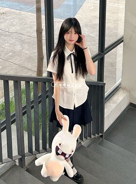 JK制服白色短袖衬衫百褶裙套装