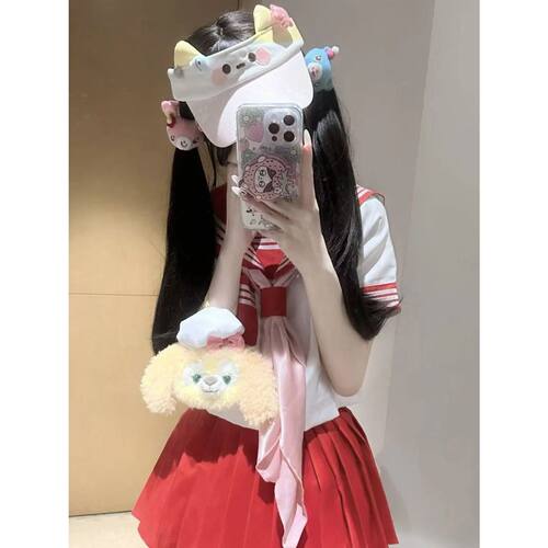 夏季学院风JK水手服白色套装