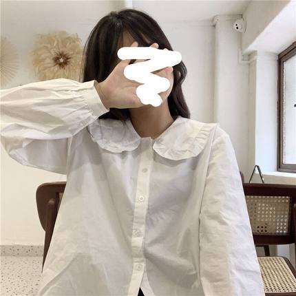 衬衫女娃娃领设计感小众长袖别致衬衣法式超好看炸街上衣春秋2022