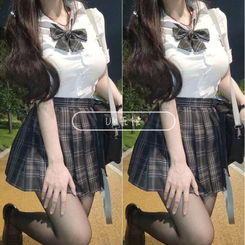 纯欲风辣妹jk收腰学院衬衫制服