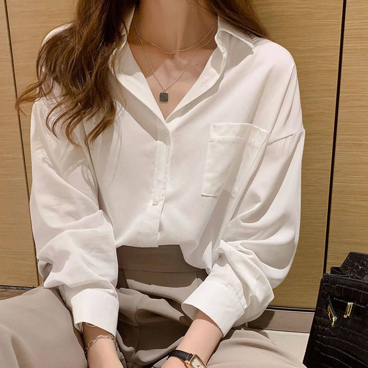 白衬衫女2024年春秋新款时尚宽松设计感小众上衣长袖百搭衬衣外套,女装/女士精品,衬衫,淘宝优惠券,粉丝福利购,淘宝优惠卷