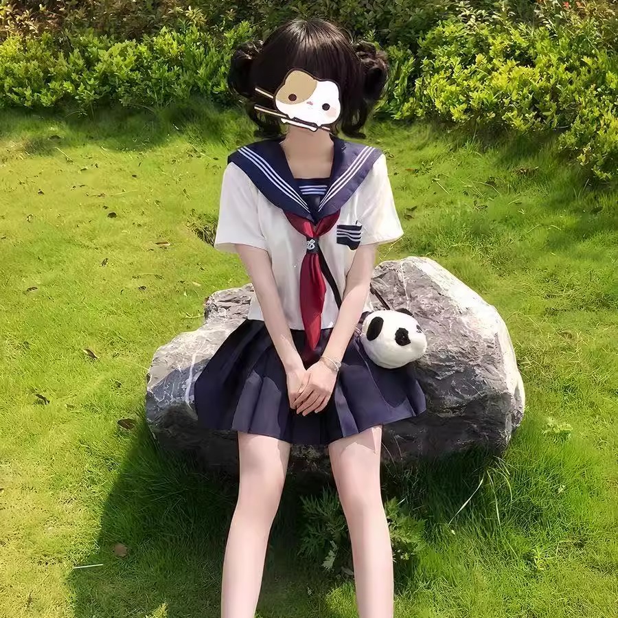 原创JK制服绀领套装学院短袖衬衫