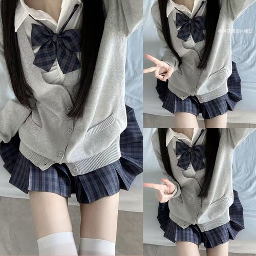 显瘦学生校服衬衣百褶裙辣妹