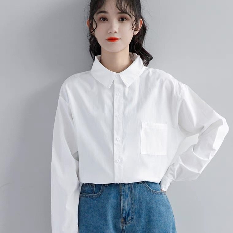 白色小个子2022新款春夏长袖衬衫女设计感小众薄款百搭衬衣外套,女装/女士精品,衬衫,淘宝优惠券,粉丝福利购,淘宝优惠卷