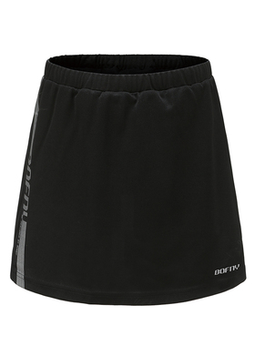 波力运动短裙羽毛球裙子黑色防走光A字裙弹力舒适透气速干跑步裙