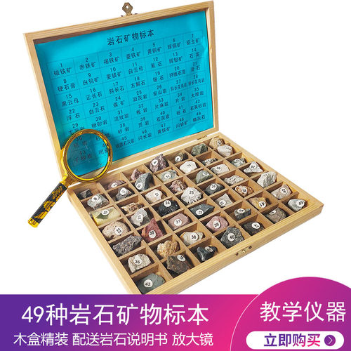 矿物岩石标本 初中地理教具 教学仪器 地质石头矿石 42种49种可选