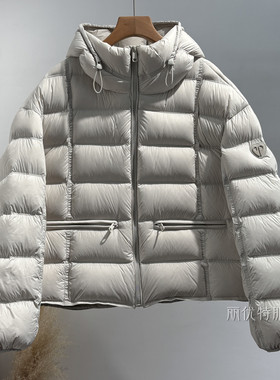 连帽排骨羽绒服女小个子90白鸭绒保暖显瘦蓬松面包服短外套厚款爆