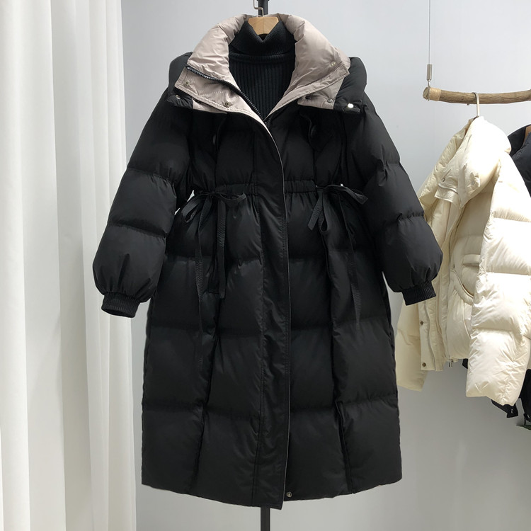 清仓特价保暖羽绒服女中长款过膝高收腰显瘦大码洋气90鸭绒外套冬