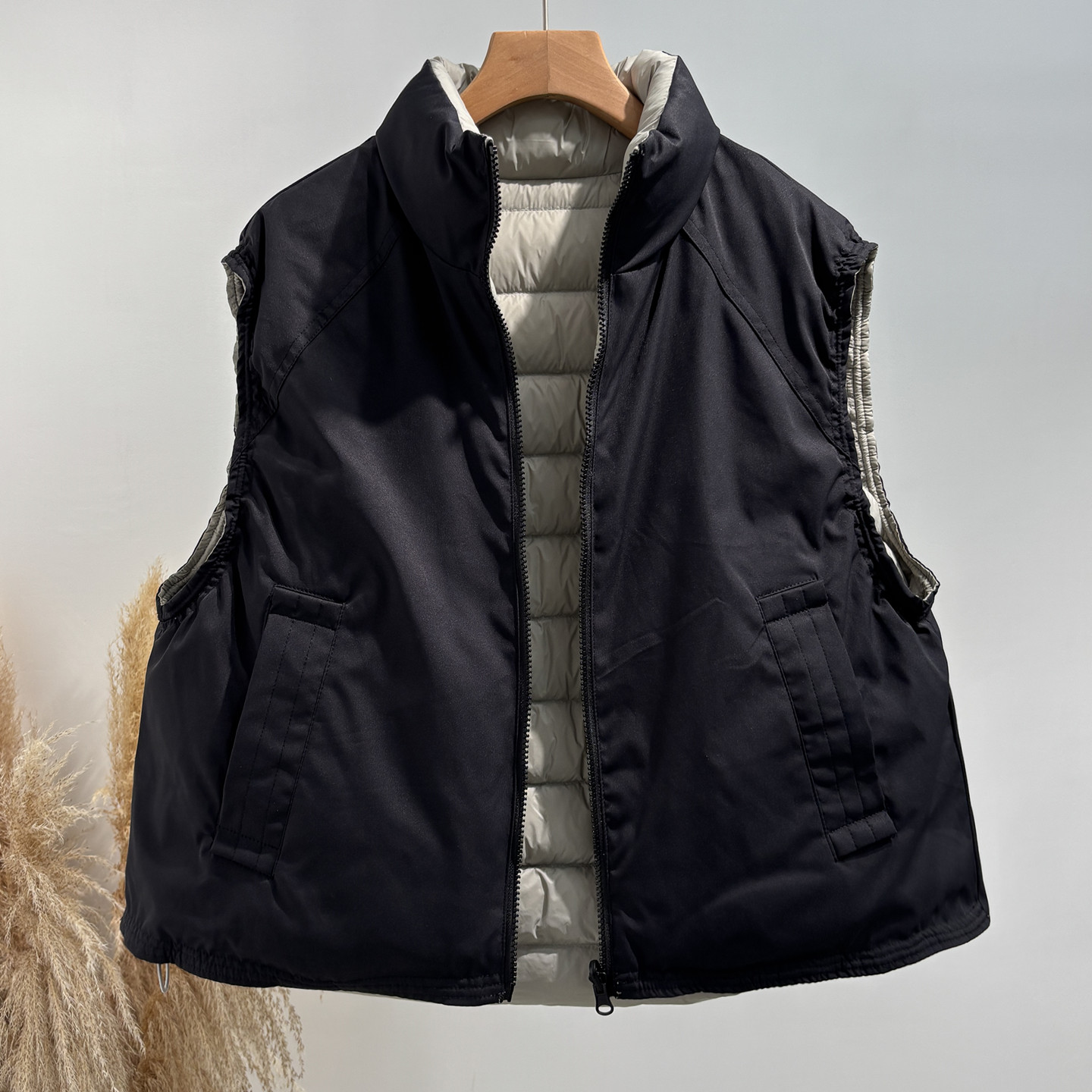 两面穿羽绒马甲女韩系宽松