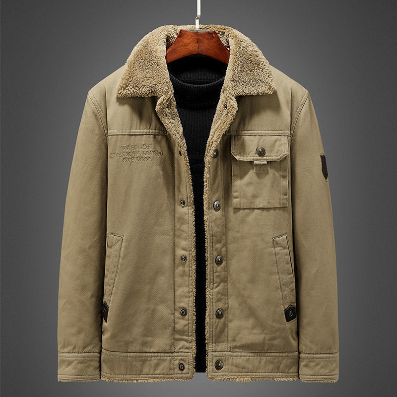 吉普冬季男青年加绒大码休闲外套