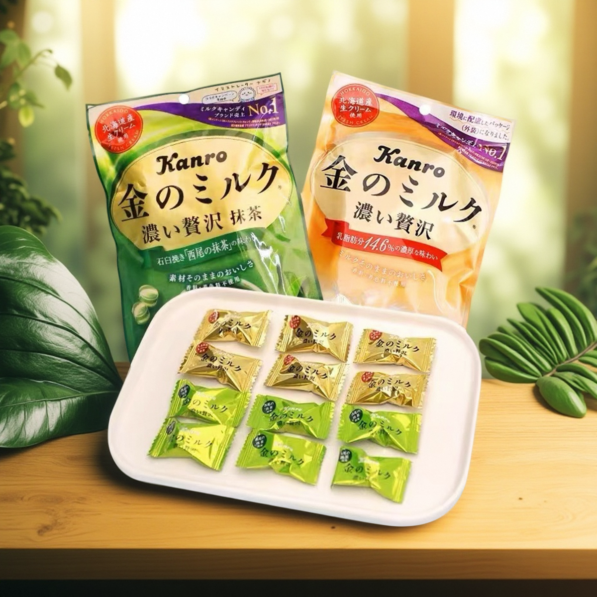 日本kanro甘乐抹茶糖进口甘露特浓牛奶糖果结婚喜糖婚糖年货零食