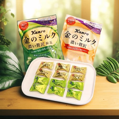 日本kanro甘乐抹茶糖进口甘露特浓牛奶糖果结婚喜糖婚糖年货零食