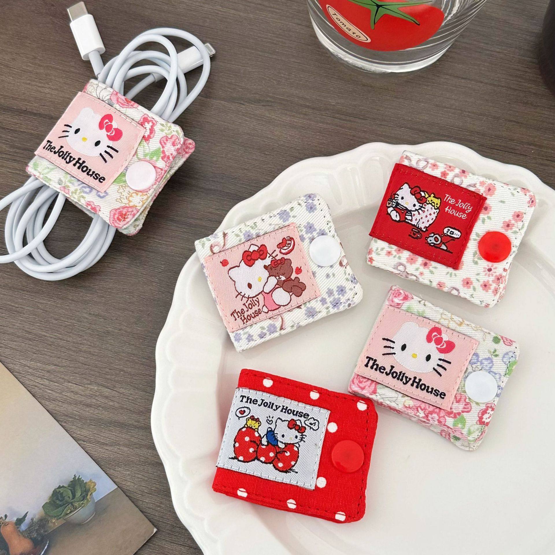 日系可爱猫咪数据收纳器耳机数据线理线器便携整理充电线收纳神器