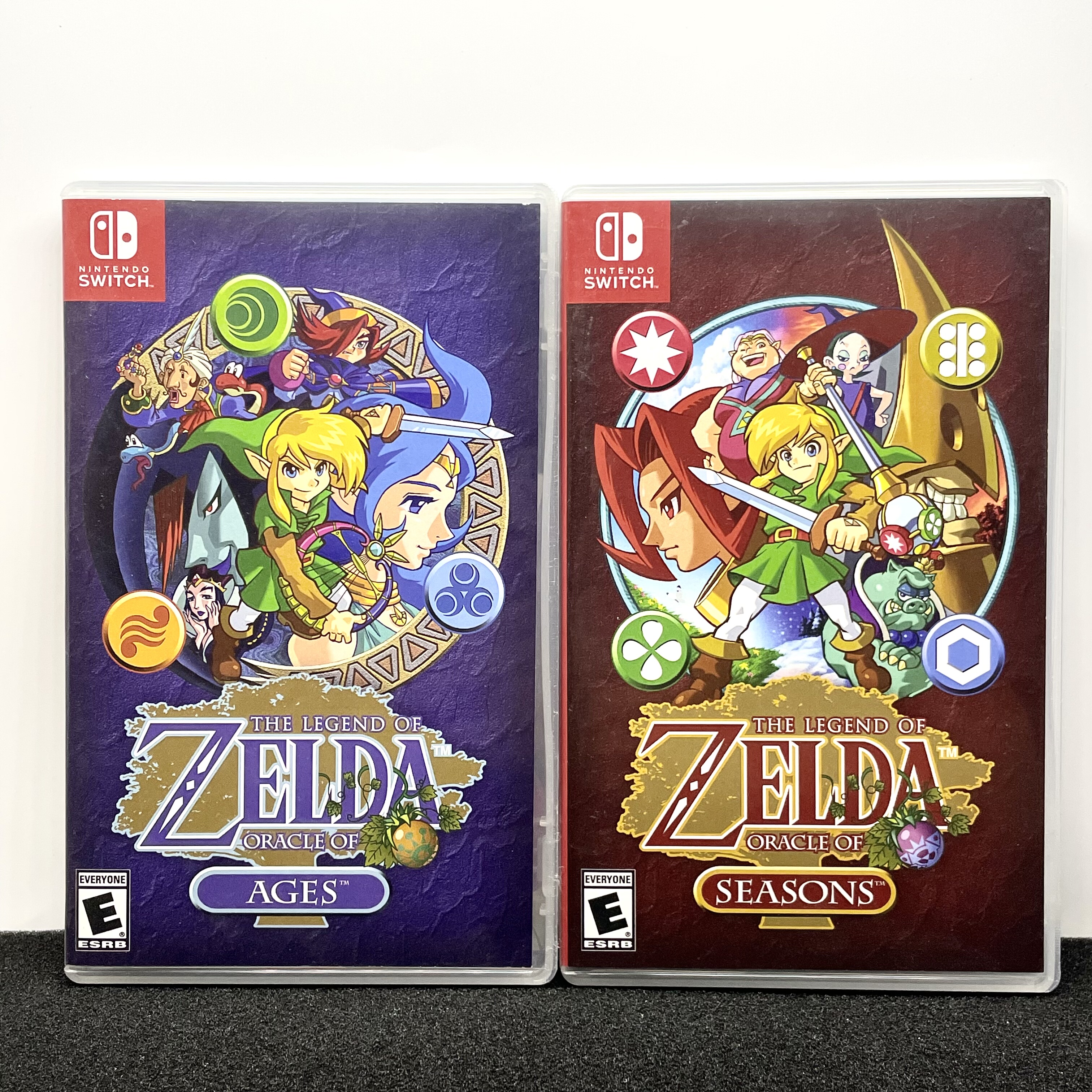 Switch ns空盒 塞尔达传说 大地之章&时空之章 自制封面 无卡带