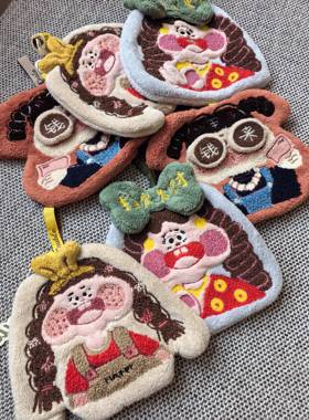 2025新年款小富婆珊瑚绒擦手巾带挂钩超强吸水加大加厚可爱擦手巾